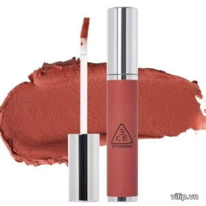 Son Kem Lì 3CE Hazy Lip Clay Common Stranger - Màu Cam Gạch | Vilip Shop - Mỹ phẩm chính hãng