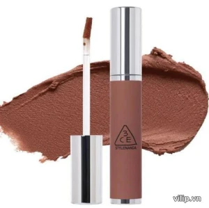 Son Kem Lì 3CE Hazy Lip Clay Warm Brownie - Màu Nâu Đất | Vilip Shop - Mỹ phẩm chính hãng