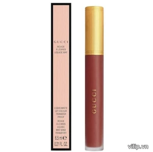Son Kem Lì Gucci Rouge Liquid Matte 521 Nellie Cherrie (New) - Màu Đỏ Gạch | Vilip Shop - Mỹ phẩm chính hãng