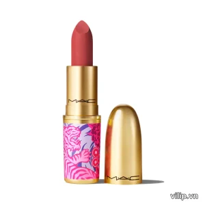 Son Mac Lunar Luck Powder Kiss Pure Luck (Phiên Bản Giới Hạn 2022) - Màu Đỏ Mận | Vilip Shop - Mỹ phẩm chính hãng