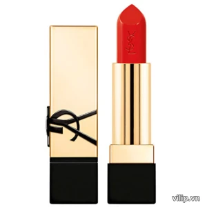 Son YSL Rouge Pur Couture Caring Satin Lipstick R4 Rouge Extravagance - Màu Đỏ Cam | Vilip Shop - Mỹ phẩm chính hãng