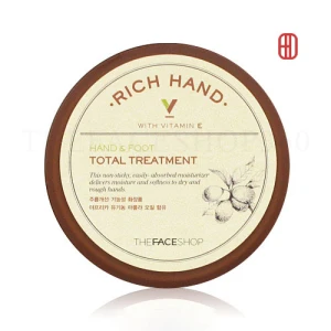 Kem dưỡng da tay và chân cấp ẩm chuyên sâu Rich Hand V Hand & Foot Total Treatment The Face Shop 110ml