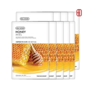 Set 10 miếng Mặt nạ mật ong làm sáng da Real Nature Honey Face Mask The Face Shop