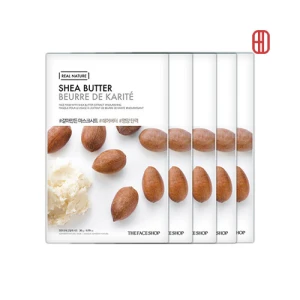 Set 5 miếng Mặt nạ Bơ hạt mỡ Real Nature Shea Butter Face Mask The Face Shop