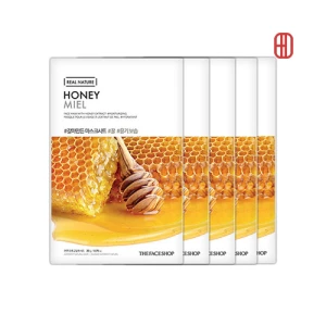 Set 5 miếng Mặt nạ mật ong làm sáng da Real Nature Honey Face Mask The Face Shop