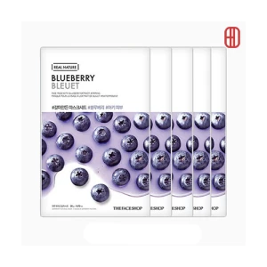 Set 5 miếng Mặt nạ việt quất Real Nature Mask Blueberry TheFaceShop