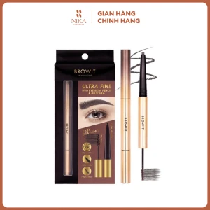Chì Kẻ Mày Mascara Mày Browit By Nongchat Ultra Fine Duo Eyebrow Pencil & Mascara 1.42G