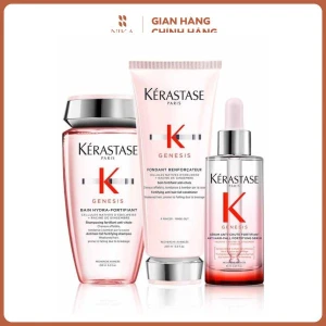 Set Dầu Gội Dầu Xả Serum Dưỡng Tóc Kerastase Genesis 3 Step Anti Fall Routine 250ml 75ml 90ml