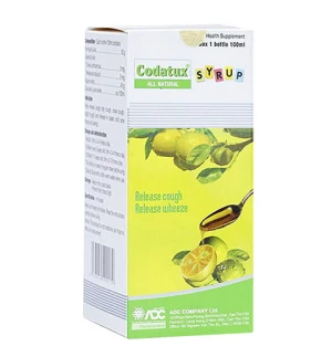 Codatux Syrup (chai), hỗ trợ giảm ho khan, ho gió, ho có đàm