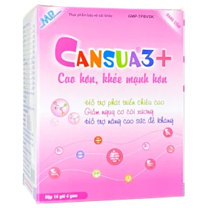 Cốm Cansua 3+, hỗ trợ cường phát triển chiều cao, hỗ trợ chống còi xương, chống suy dinh dưỡng ở trẻ em