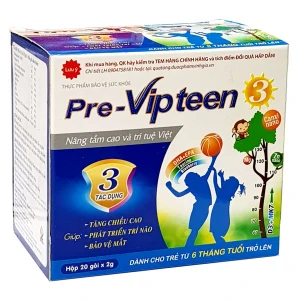 Pre-Vipteen 3, hỗ trợ phát triển chiều cao, hỗ trợ phát triển trí não