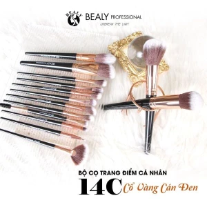 BỘ CỌ TRANG ĐIỂM CÁ NHÂN 14C CỔ VÀNG CÁN ĐEN BEALY