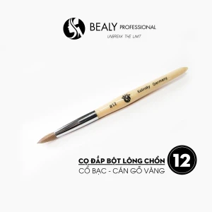 CỌ ĐẮP BỘT 100% LÔNG CHỒN, CỔ BẠC CÁN GỖ VÀNG