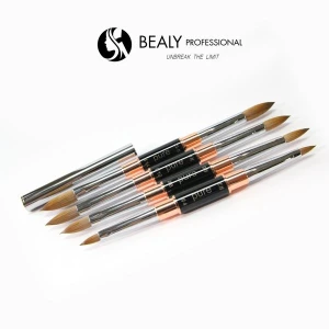 CỌ ĐẮP BỘT LÔNG CHỒN ĐẦU ÂU CÁN BẠC 2 ĐẦU PURE