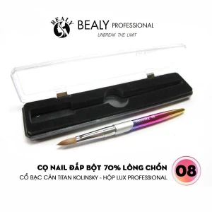 CỌ NAIL ĐẮP BỘT LÔNG CHỒN CỔ BẠC CÁN TITIAN KOLINSKY - HỘP LUX PROFESSIONAL