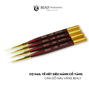 CỌ NAIL VẼ NÉT SIÊU MẢNH CỔ VÀNG, CÁN GỖ NÂU VÀNG BEALY