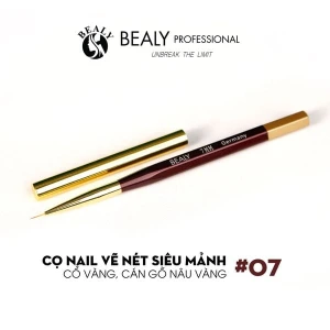CỌ NAIL VẼ NÉT SIÊU MẢNH CỔ VÀNG, CÁN GỖ NÂU VÀNG