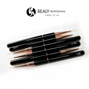 CỌ VẼ NÉT SIÊU MẢNH CÁN ĐEN 2 ĐẦU VIỀN ĐỒNG, THÂN VIỀN ĐỒNG