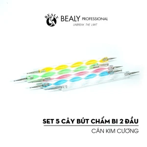 SET 5 CÂY BÚT CHẤM BI 2 ĐẦU CÁN KIM CƯƠNG