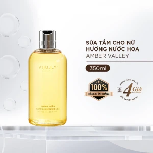 Sữa tắm Dưỡng da hương nước hoa Vi Jully 350ml (Amber Valley) Bông Tắm Dầu Gội Mini