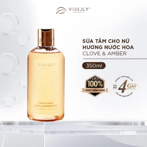 Sữa tắm hương nước hoa cho nữ Vi Jully 350ml (Clove & Amber) Bông Tắm Dầu Gội Mini