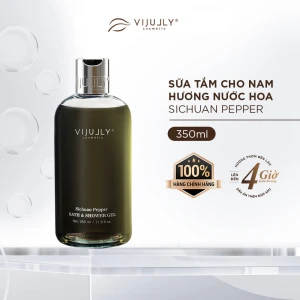 Sữa tắm Vi Jully hương nước hoa cho nam 350ml (Sichuan Pepper) Bông Tắm Dầu Gội Mini