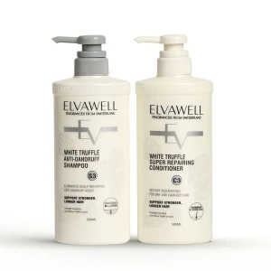 Cặp Gội Xả Giảm Gàu Siêu Suôn Mượt Elvawell 500ml