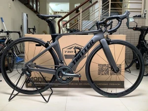 Xe đạp đua TWITTER R5 - Khung, Vành full Carbon, group SHIMANO TIAGRA 4700. Màu Xám lông chuột