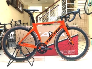 XE THANH LÝ VỚI GIÁ GỐC : TWITTER THUNDER - Khung, vành full Carbon, groupsets Retrospec 12 LÍP. Màu Cam