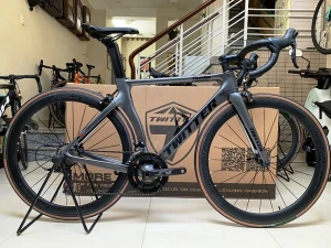 XE THANH LÝ VỚI GIÁ GỐC : TWITTER THUNDER - Khung, vành full Carbon, groupsets Retrospec 12 LÍP. Màu Xám Lông chuột
