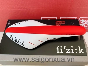 Yên xe đạp road (xe đạp đua) cao cấp, hàng chính hãng FI'ZI:K ARIONE R5. Màu trắng/đỏ