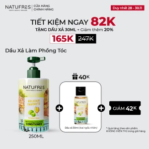 DẦU XẢ NATUFRES BELGIAN FAVORITE - Chiết xuất bia Bỉ