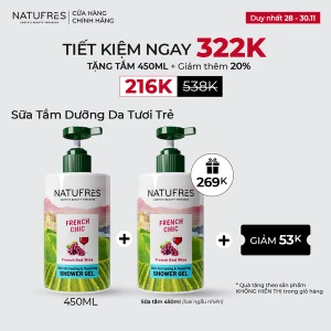 SỮA TẮM NATUFRES FRENCH CHIC - Rượu vang đỏ BORDEAUX