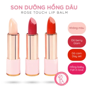 Son Dưỡng Hồng Dâu Cho Bà Bầu (Có màu và không màu) GUO Rose Touch Lip Balm