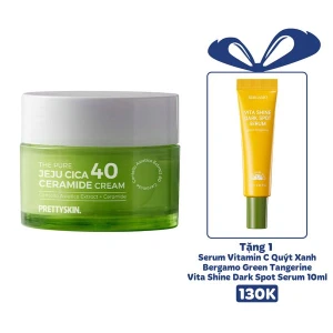 KEM DƯỠNG TRẮNG DA RAU MÁ PRETTY SKIN THE PURE JEJU CICA 40 CERAMIDE CREAM 52ML