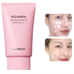 KEM CHỐNG NẮNG THE SAEM ECO EARTH POWER PINK SUN CREAM (SPF 50 /PA) HỒNG