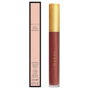 Son Kem Lì Gucci Rouge Liquid Matte 521 Nellie Cherrie (New) - Màu Đỏ Gạch