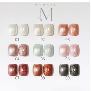 Bộ sưu tập sơn Gel Lạnh DAMASK Ngọc Trai giống trắng gương tặng set quà 450K