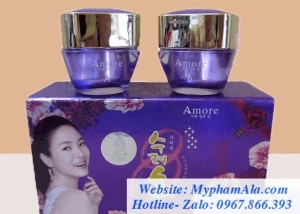 BỘ KEM ĐẶC TRỊ NÁM TÀN NHANG DƯỠNG TRẮNG DA CAO CẤP AMORE TÍM 2IN1