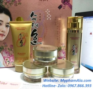 Bộ mỹ phẩm trị nám, tàn nhang, dưỡng trắng da cao cấp Amore Hồng (5in1)