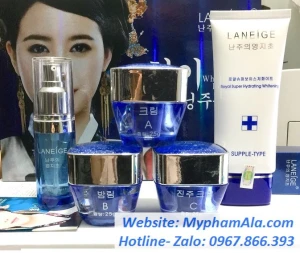 Bộ mỹ phẩm trị nám tàn nhang trắng da cao cấp Laneige Xanh Hàn Quốc (5in1)