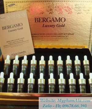 BỘ TINH CHẤT CHỐNG LÃO HÓA SERUM BERGAMO LUXURY GOLD COLLAGEN & CAVIAR