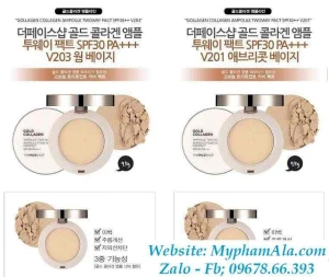 PHẤN GOLD COLLAGEN AMPOULE TWO-WAY PACT THEFACESHOP