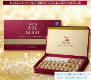 TINH CHẤT DƯỠNG TÁI TẠO DA NGỪA LÃO HÓA CHIẾT XUẤT TỪ VÀNG 24K BIOCOS 24K GOLD PERFECT COLLAGEN AMPOULE