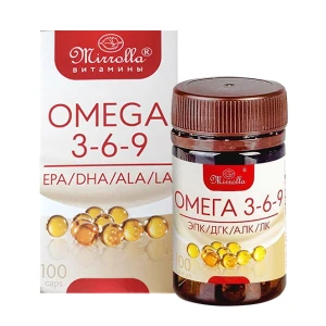 Viên uống Omega 3 6 9 Mirrolla của Nga 100 viên Omega 369 Nga