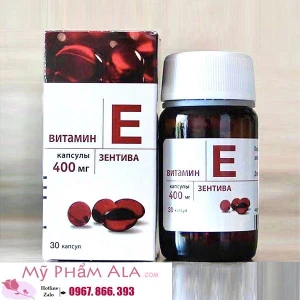 Viên uống vitamin E đỏ 400mg, Viên uống vitamin e zentiva Nga