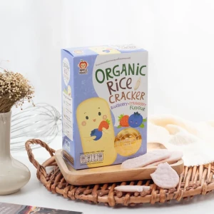 Bánh gạo organic bổ sung Omega 3 & DHA, vị việt quất và dâu