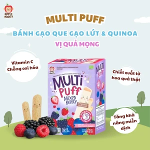 Bánh gạo que hữu cơ, vị hỗn hợp dâu và việt quất MULTI PUFF