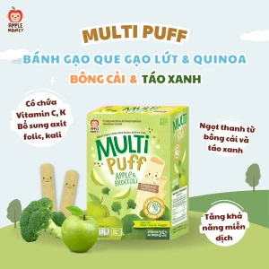 Bánh gạo que hữu cơ, vị táo và bông cải MULTI PUFF