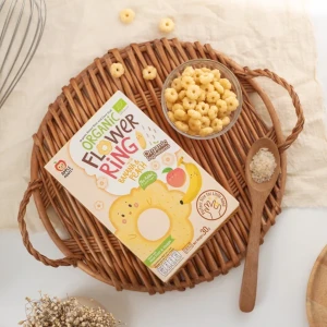 Bánh Ăn Dặm Vòng Hoa Hữu Cơ Vị Chuối Và Đào - Earthmama